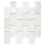 2 X 4 Afyon White Marble Polished Brick Mosaic Tile-Marble Mosaic-American Tile Depot