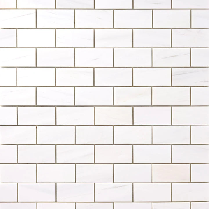 2 X 4 Bianco Dolomite Honed Brick Marble Mosaic Tile-Marble Mosaic-American Tile Depot