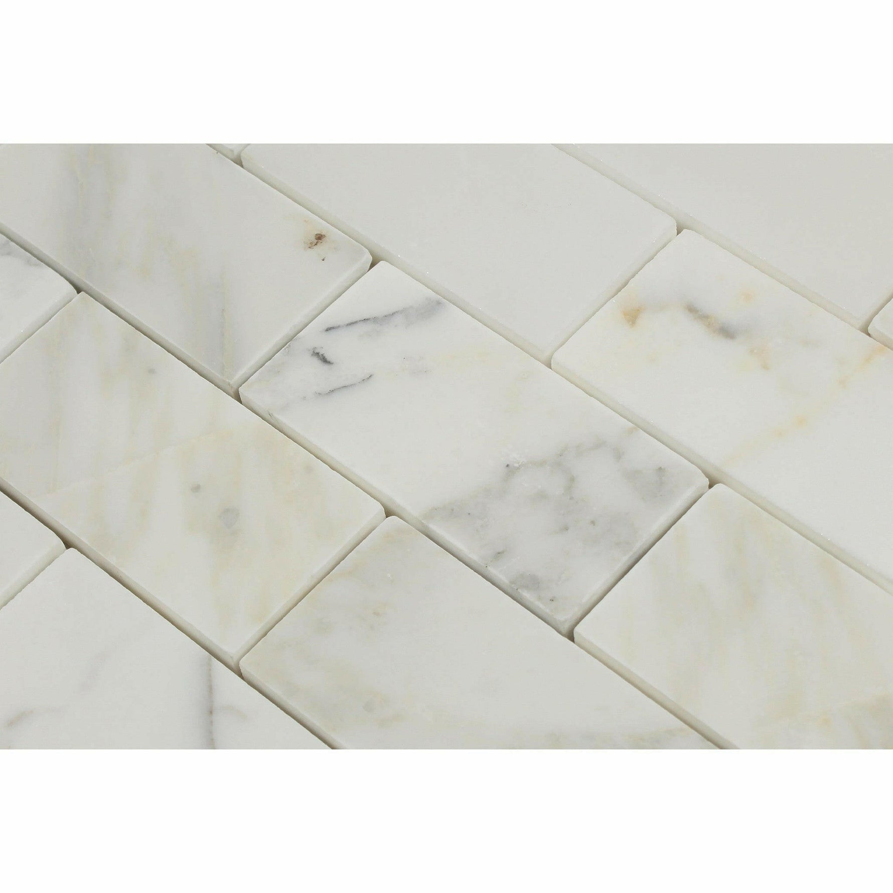 2 X 4 Calacatta Gold Marble Honed Brick Mosaic Tile-Marble Mosaic-American Tile Depot