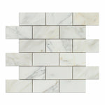 2 X 4 Calacatta Gold Marble Polished Brick Mosaic Tile-Marble Mosaic-American Tile Depot