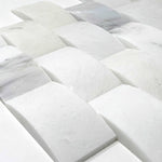 2 X 4 Carrara White Marble Round-Faced (CNC-Arched / Wavy) Honed Brick Mosaic Tile-Marble Mosaic-American Tile Depot