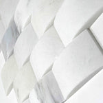 2 X 4 Carrara White Marble Round-Faced (CNC-Arched / Wavy) Polished Brick Mosaic Tile-Marble Mosaic-American Tile Depot