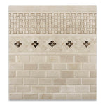 2 X 4 Crema Marfil Marble Honed & Beveled Brick Mosaic Tile-Marble Mosaic-American Tile Depot