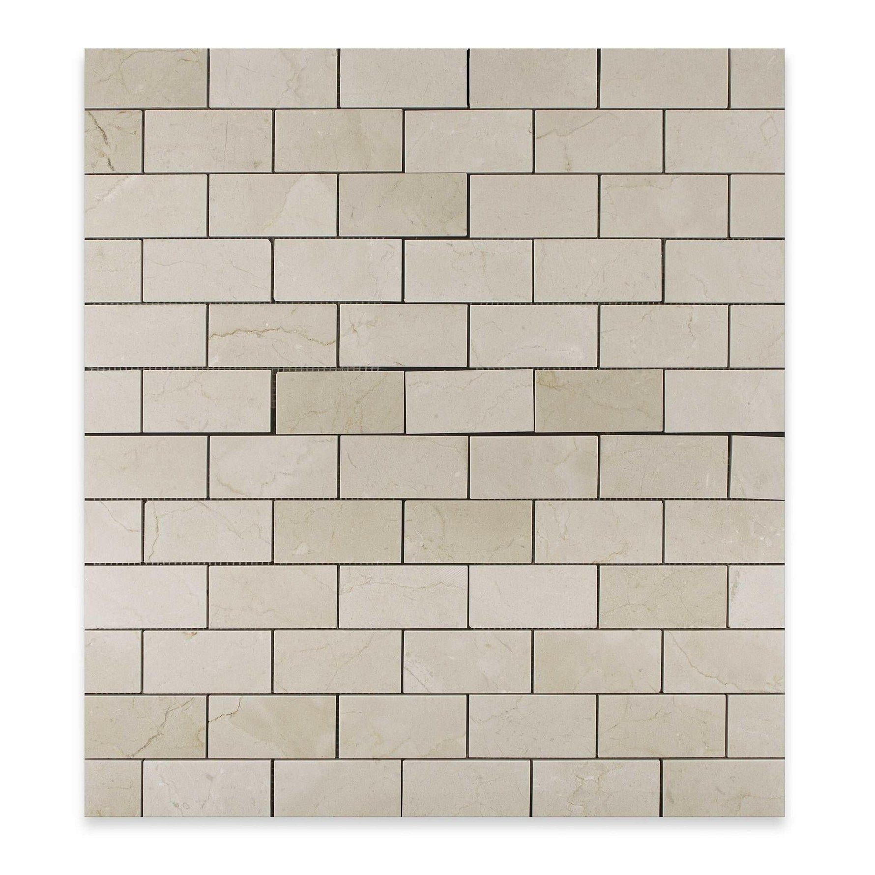 2 X 4 Crema Marfil Marble Honed Brick Mosaic Tile-Marble Mosaic-American Tile Depot