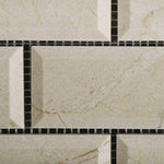 2 X 4 Crema Marfil Marble Polished & Beveled Brick Mosaic Tile-Marble Mosaic-American Tile Depot