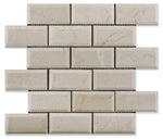 2 X 4 Crema Marfil Marble Polished & Beveled Brick Mosaic Tile-Marble Mosaic-American Tile Depot