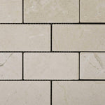 2 X 4 Crema Marfil Marble Tumbled Brick Mosaic Tile-Marble Mosaic-American Tile Depot