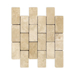 2 X 4 Durango Cream Travertine Tumbled Brick Mosaic Tile-Travertine Mosaic-American Tile Depot