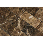 2 X 4 Emperador Dark Marble Polished Brick Mosaic Tile-Marble Mosaic-American Tile Depot