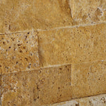 2 X 4 Gold / Yellow Travertine Split-Faced Brick Mosaic Tile-Travertine Mosaic-American Tile Depot