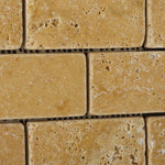 2 X 4 Gold / Yellow Travertine Tumbled Brick Mosaic Tile-Travertine Mosaic-American Tile Depot