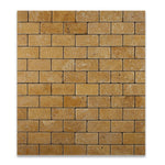 2 X 4 Gold / Yellow Travertine Tumbled Brick Mosaic Tile-Travertine Mosaic-American Tile Depot