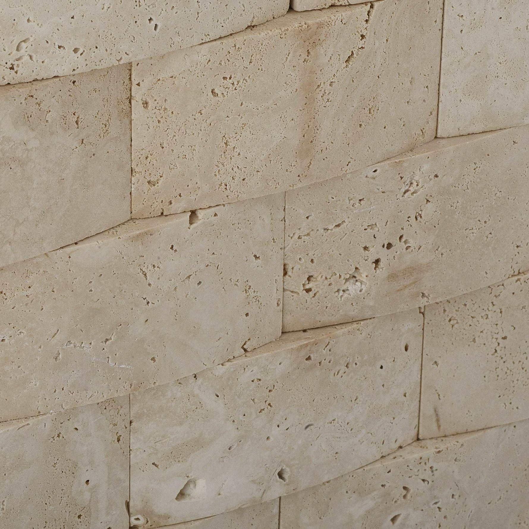 2 X 4 Ivory Travertine CNC Arched 3-D Brick Mosaic Tile-Travertine Mosaic-American Tile Depot