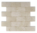 2 X 4 Ivory Travertine CNC Arched 3-D Brick Mosaic Tile-Travertine Mosaic-American Tile Depot