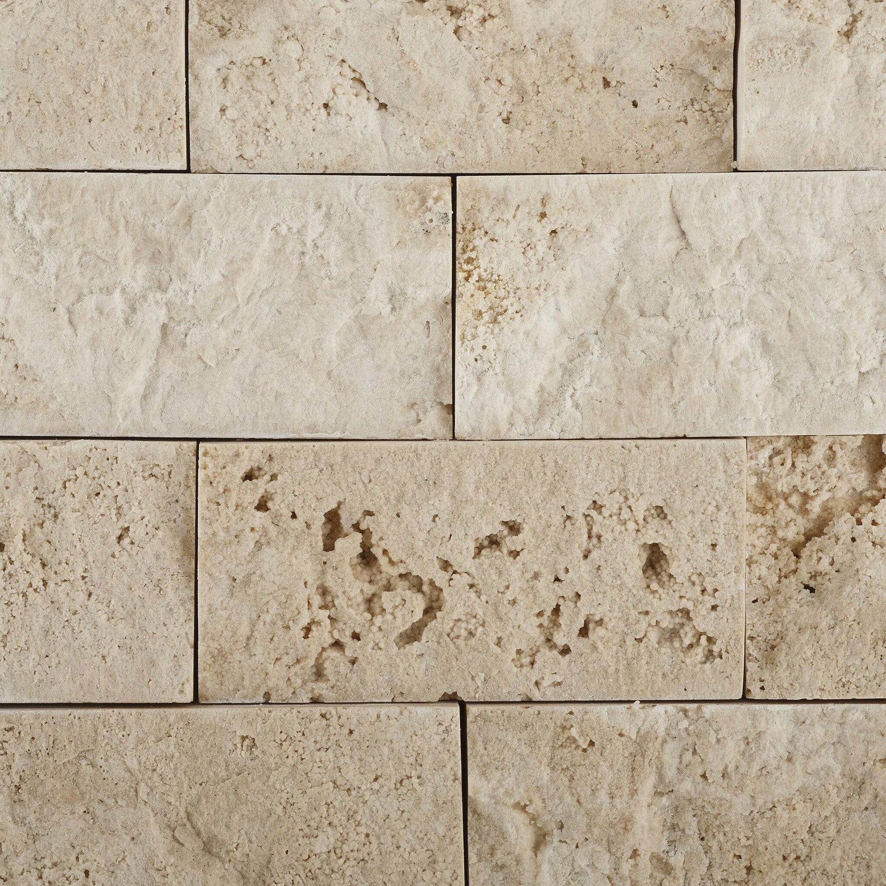 2 X 4 Ivory Travertine Split-Faced Brick Mosaic Tile-Marble Mosaic-American Tile Depot