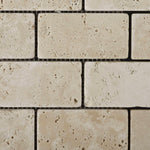 2 X 4 Ivory Travertine Tumbled Brick Mosaic Tile-Travertine Mosaic-American Tile Depot