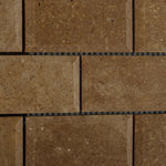 2 X 4 Noce Travertine Honed & Beveled Brick Mosaic-Travertine Mosaic-American Tile Depot