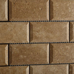 2 X 4 Noce Travertine Honed & Beveled Brick Mosaic-Travertine Mosaic-American Tile Depot