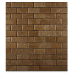 2 X 4 Noce Travertine Honed & Beveled Brick Mosaic-Travertine Mosaic-American Tile Depot