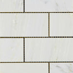 2 X 4 Oriental White / Asian Statuary Marble Honed Brick Mosaic Tile-Marble Mosaic-American Tile Depot