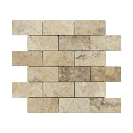 2 X 4 Philadelphia Travertine Tumbled Brick Mosaic Tile-Travertine Mosaic-American Tile Depot