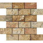 2 X 4 Scabos Travertine Polished Brick Mosaic Tile-Travertine Mosaic-American Tile Depot