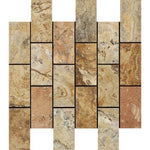 2 X 4 Scabos Travertine Polished Brick Mosaic Tile-Travertine Mosaic-American Tile Depot