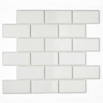 2 X 4 Thassos White Marble Honed & Beveled Brick Mosaic Tile-Marble Mosaic-American Tile Depot