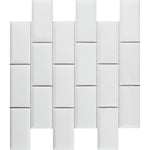 2 X 4 Thassos White Marble Polished & Beveled Brick Mosaic Tile-Marble Mosaic-American Tile Depot