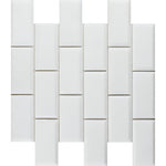 2 X 4 Thassos White Marble Polished & Beveled Brick Mosaic Tile-Marble Mosaic-American Tile Depot