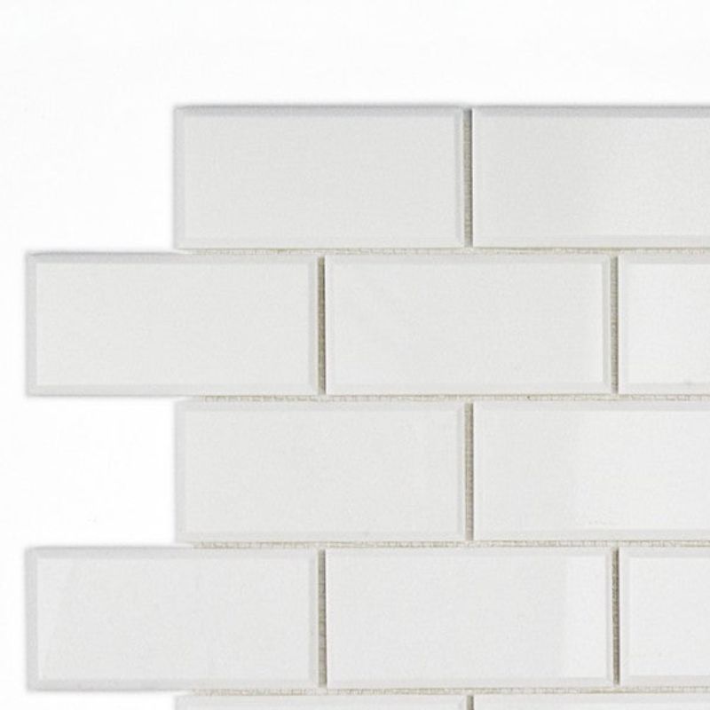 2 X 4 Thassos White Marble Polished & Beveled Brick Mosaic Tile-Marble Mosaic-American Tile Depot