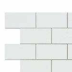 2 X 4 Thassos White Marble Polished Brick Mosaic Tile-Marble Mosaic-American Tile Depot