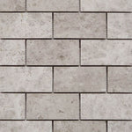 2 X 4 Tundra Gray (Atlantic Gray) Marble Honed Brick Mosaic Tile-Marble Mosaic-American Tile Depot