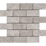 2 X 4 Tundra Gray (Atlantic Gray) Marble Honed Brick Mosaic Tile-Marble Mosaic-American Tile Depot