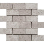 2 X 4 Tundra Gray (Atlantic Gray) Marble Honed Brick Mosaic Tile-Marble Mosaic-American Tile Depot