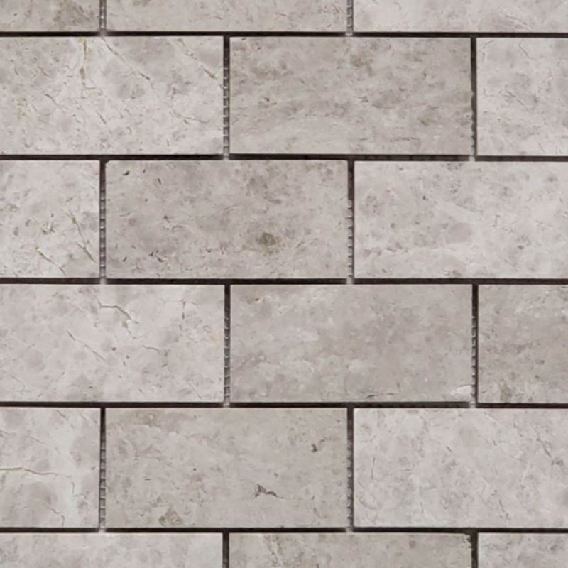 2 X 4 Tundra Gray (Atlantic Gray) Marble Polished Brick Mosaic Tile-Marble Mosaic-American Tile Depot