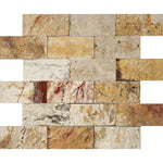 2 X 4 Valencia Travertine Split-Faced Brick Mosaic Tile-Travertine Mosaic-American Tile Depot