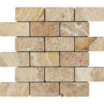 2 X 4 Valencia Travertine Tumbled Mosaic Tile-Travertine Mosaic-American Tile Depot