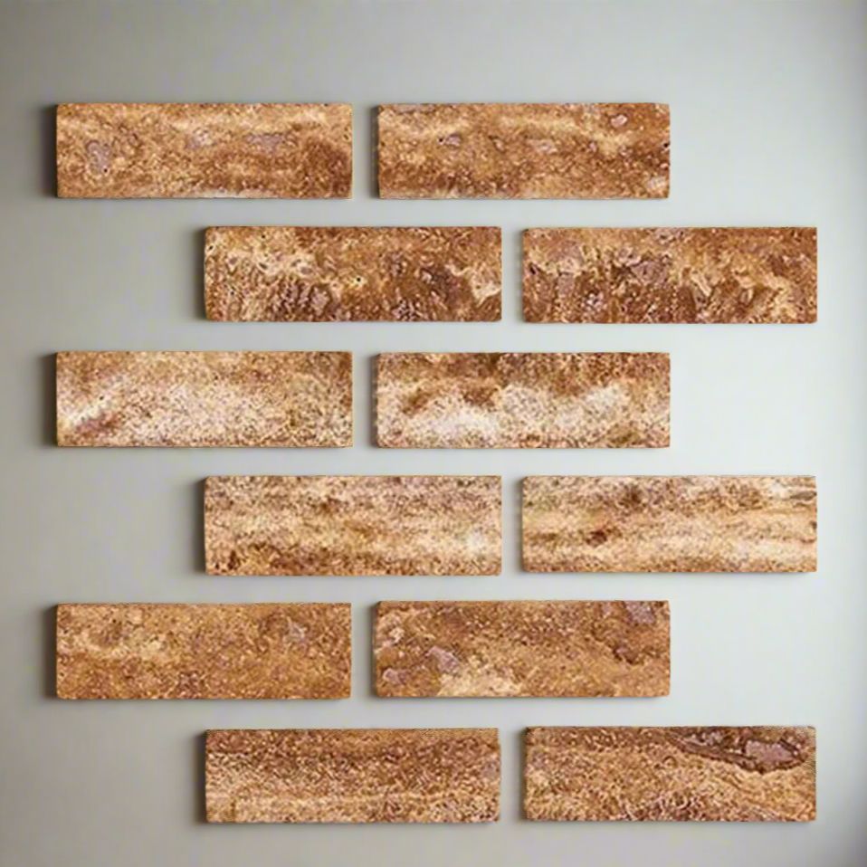 2 X 6 Noce Exotic Travertine Vein Cut Filled & Polished Tile-Travertine Tile-American Tile Depot