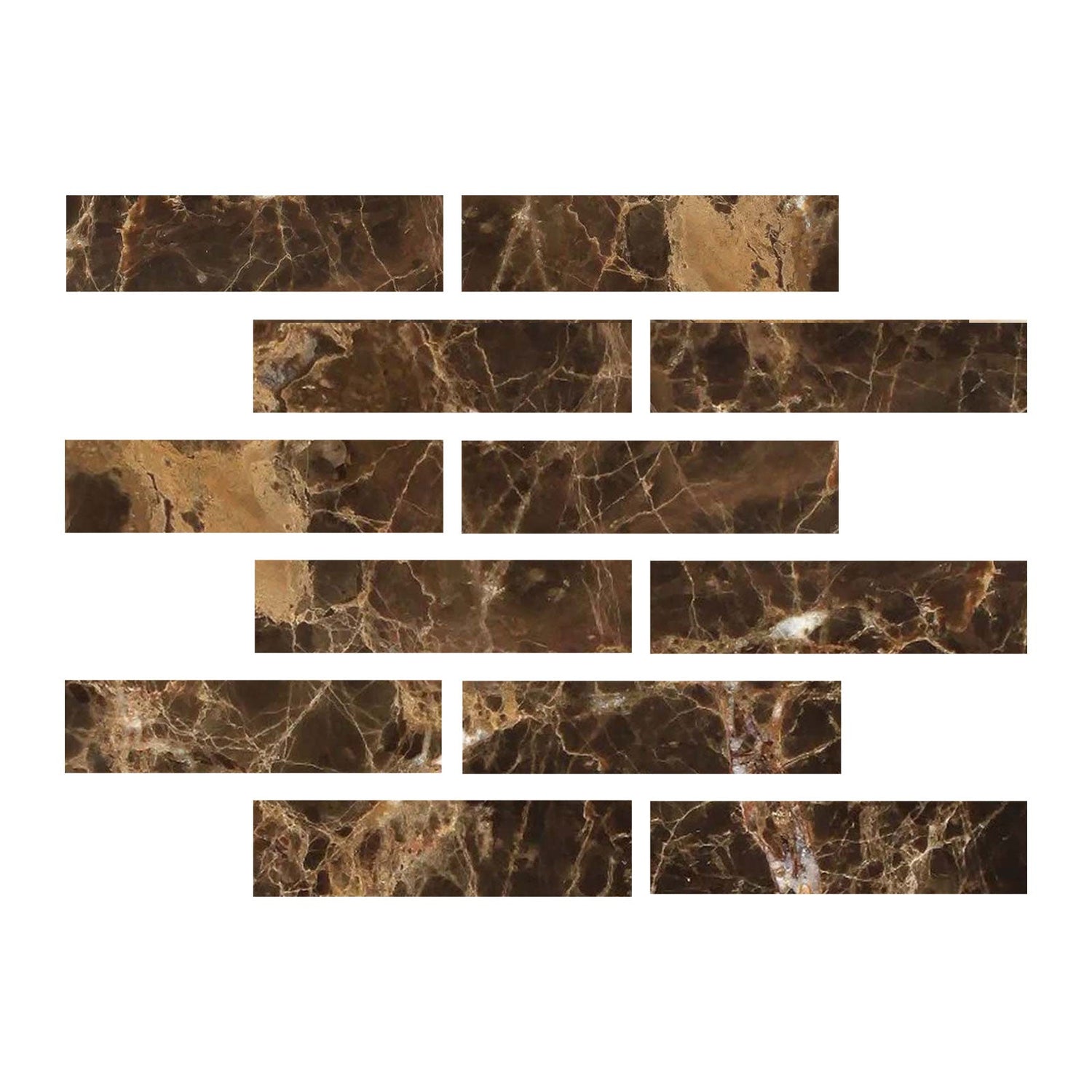 2 X 8 Emperador Dark Marble Polished Field Tile-Marble Tile-American Tile Depot