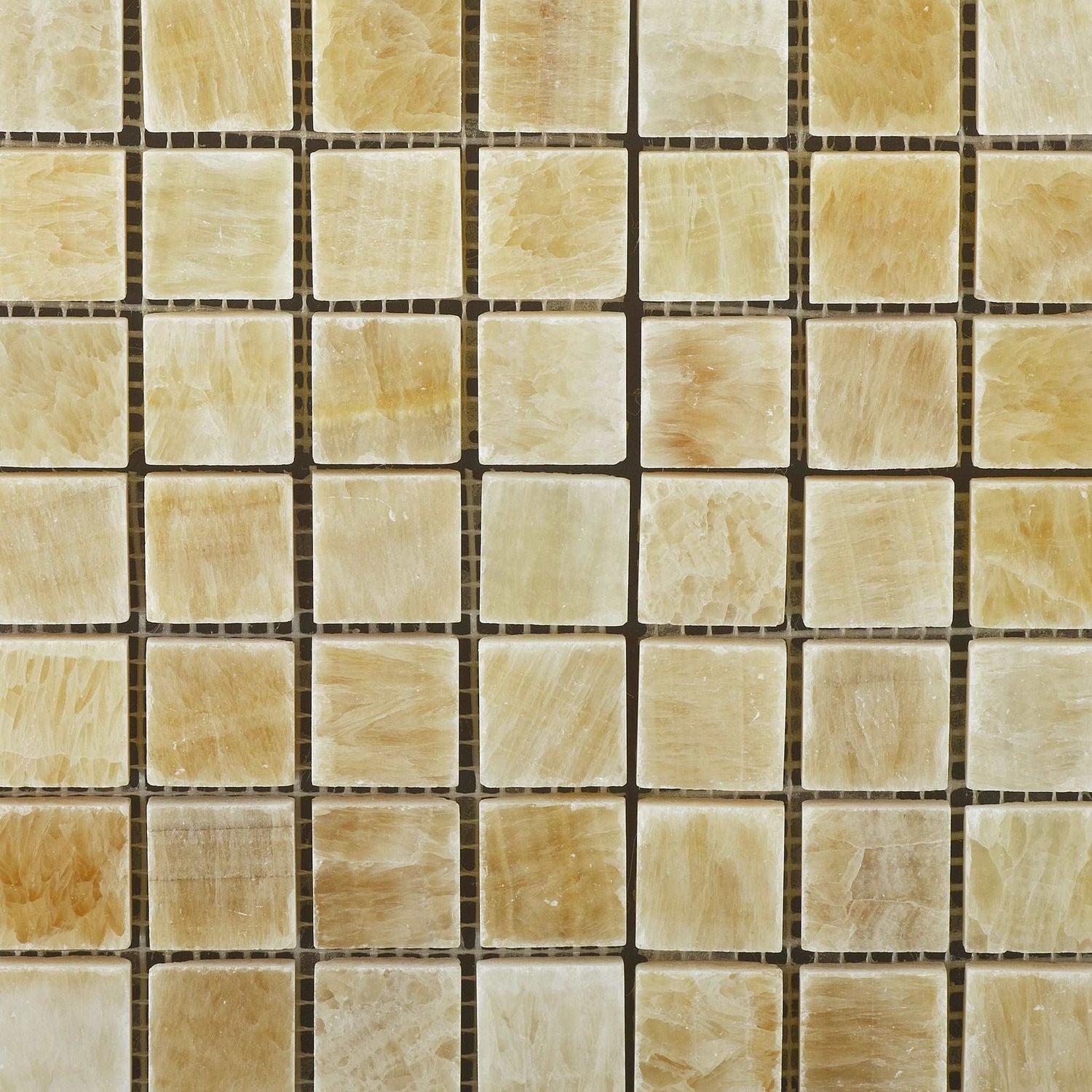 1 X 1 Honey Onyx Polished Mosaic Tile