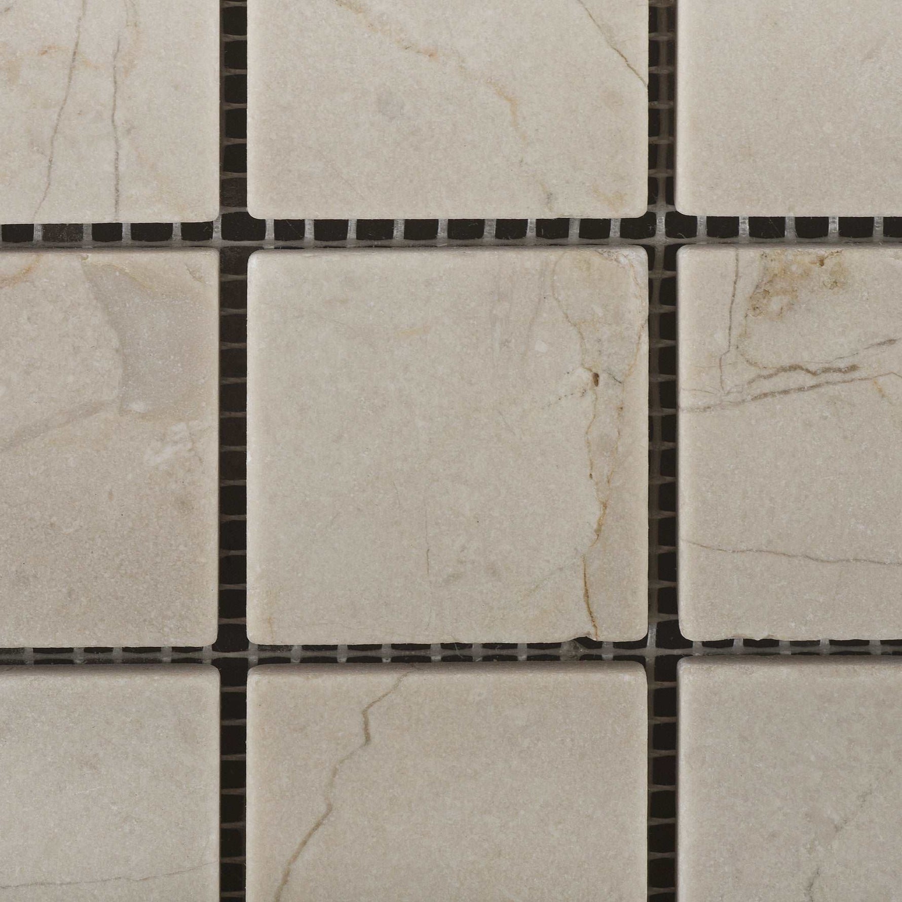 2 X 2 Crema Marfil Marble Tumbled Mosaic Tile