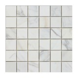 2 X 2 Calacatta Gold Marble Honed Mosaic Tile