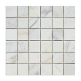 2 X 2 Calacatta Gold Marble Honed Mosaic Tile