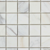 2 X 2 Calacatta Gold Marble Honed Mosaic Tile