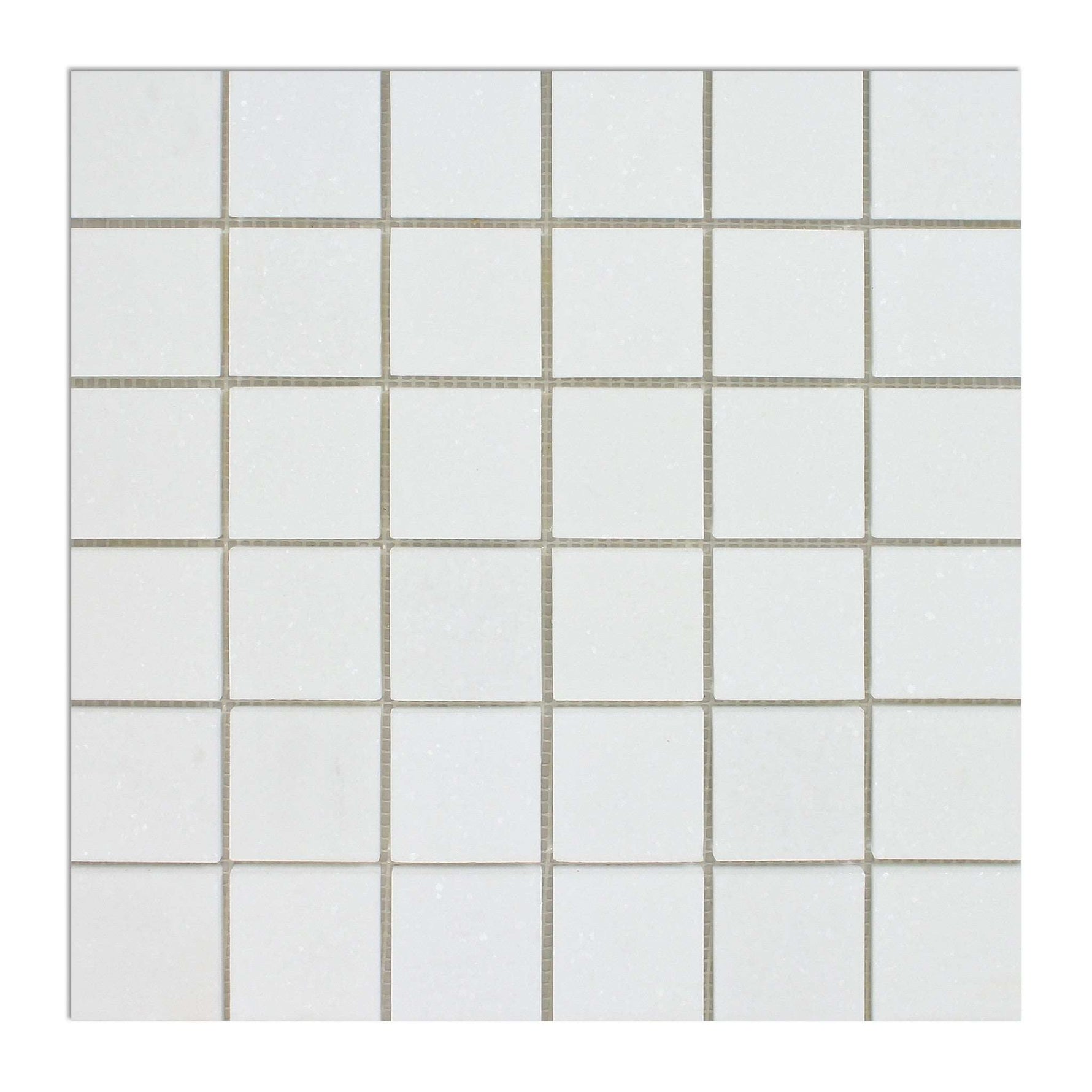 2 X 2 Thassos White Marble Polished Mosaic Tile-Marble Mosaic-American Tile Depot