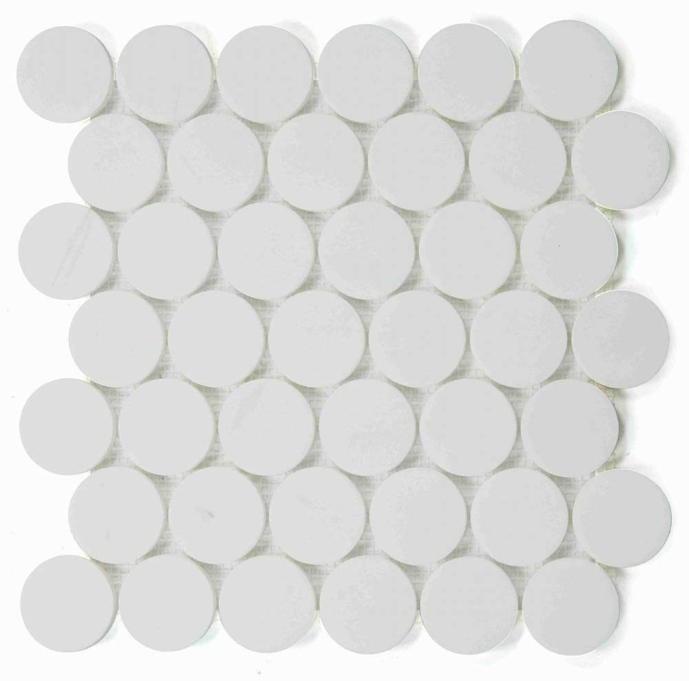 2 x 2 Curvus Dolomite Large Honed Circular Marble Mosaic Tile-Marble Mosaic-American Tile Depot