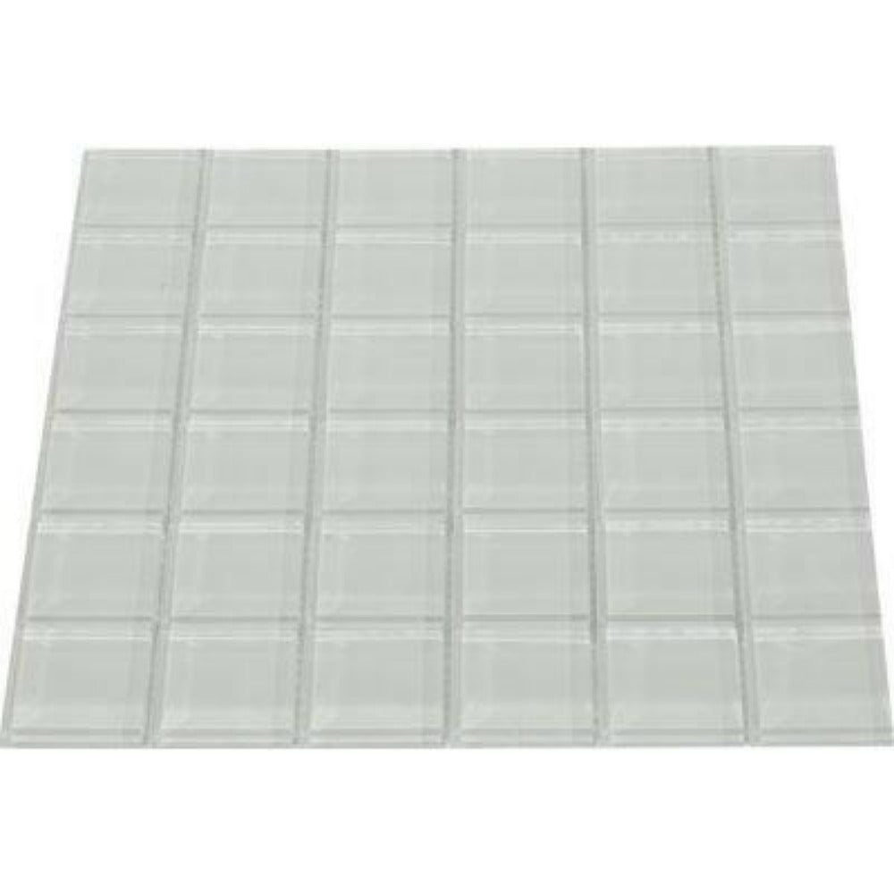 2 X 2 White Glass Mosaic Tile-American Tile Depot