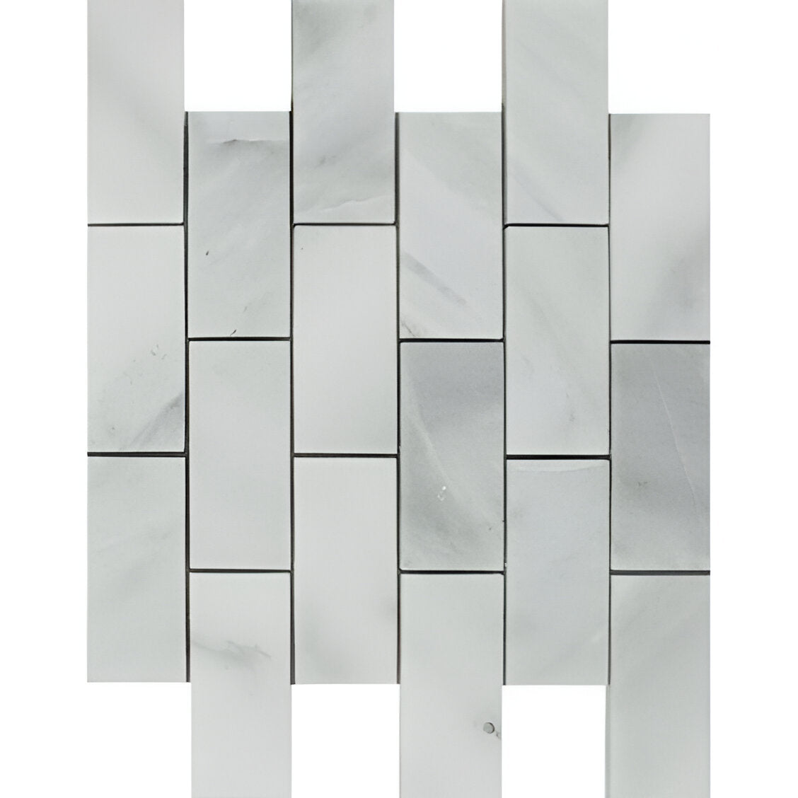 2 x 4 Bianco Venatino (Bianco Mare) Marble Honed Brick Mosaic Tile-Marble Mosaic-American Tile Depot