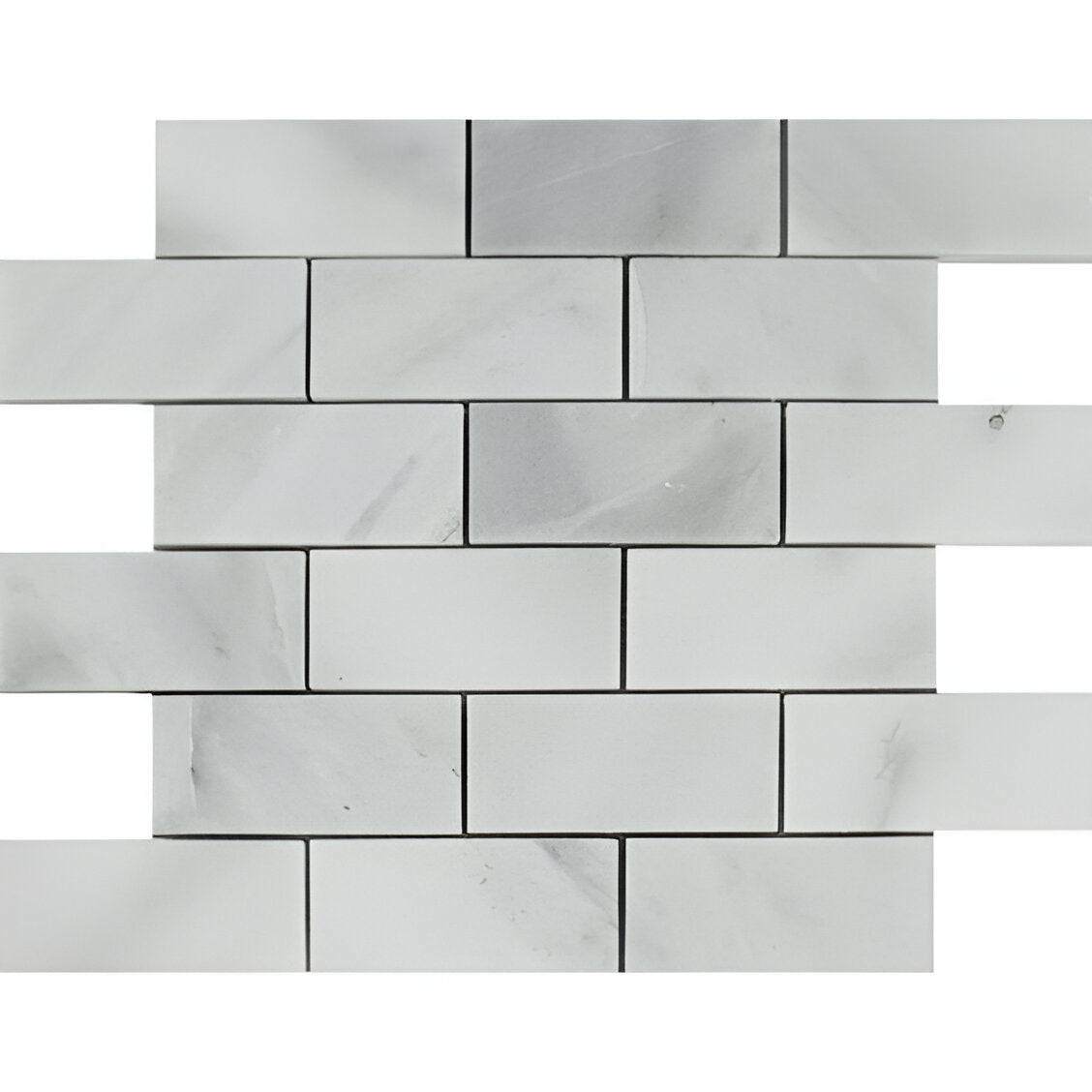 2 x 4 Bianco Venatino (Bianco Mare) Marble Polished Brick Mosaic Tile-Marble Mosaic-American Tile Depot